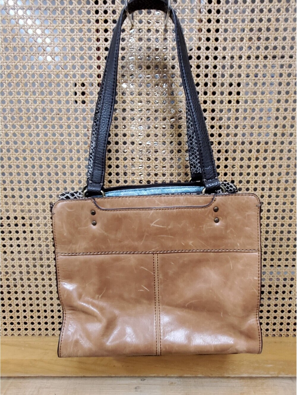 The Sak De Young Brown Leather Satchel Shoulder Bag w/ Leaf Tassel - Picture 7 of 7